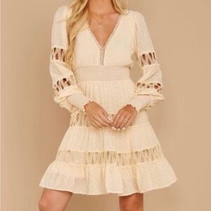 Boutique- Champagne & Strawberry Dress